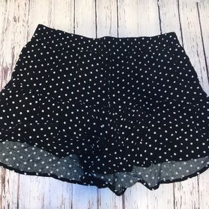 Black polka dot skort